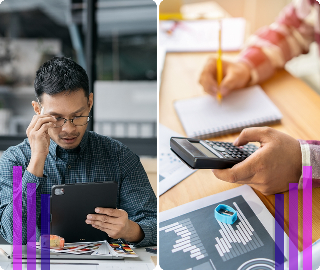 Accountants reviewing financial information